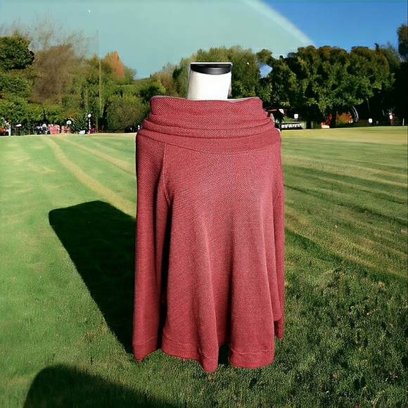 Plume & Thread USA Made Cowl Neck Poncho Top Coastal Grandma Gorp Size Medium - Picture 3 of 14